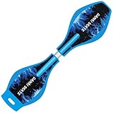 Brfveob エスボード スケートボード 用 集中力や平衡感覚育成 ケボー初心者に大人も 誕生日 安全な滑り止め プレゼント クリスマス キックボード スケートボード キッズ用 光るウィール ギフト (ナショナルトレンド限定版 - フレイムブルー（オーロラホイール）)