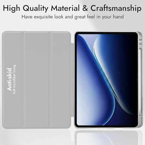 Image of Robustrion Cover for OnePlus Pad Go 2 12.1 inch Cover Case with Pencil Holder, Trifold Cover Case for OnePlus Pad Go 2 Tablet Cover [Auto Sleep Wake Support] - Grey