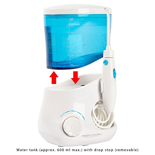 Hydropulseur jet dentaire ProfiCare blanc et bleu à pression variable