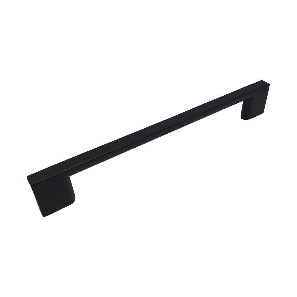 Fittingsco Matte Black Slimline D Handle Collection, Black,Brushed Copper, Kitchen & Bedroom Handle (160Mm Hc, )