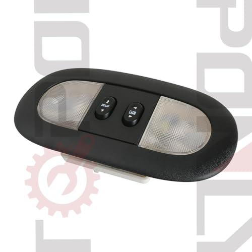 Image of Overhead Console LED Dome Map Light Lamp | Fits Ford F150 2004-2008, for Lincoln Mark LT 2006-2008 Truck | Replaces 7L3Z-18519A70-BA Interior Cab Lights with Sunroof and Rear Window Switch (Black)