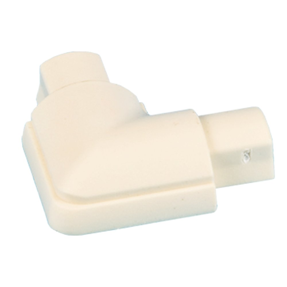 16mm x 8mm White Smooth-Fit Right Angled Trunking Adapter – Flush 90 Degree Bend | Loops