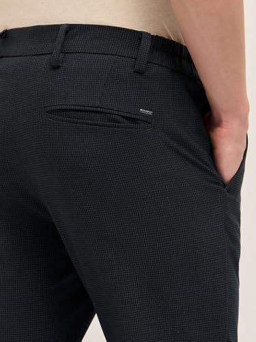 Image of THE BEAR HOUSE Men's Blue Regular Fit Formal Trouser