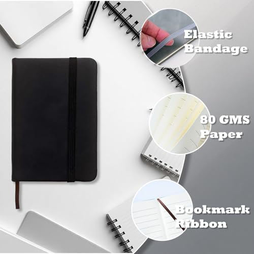 Carnet de poche rigide petit format papier ligné épais 200 pages lot de 2 - 3