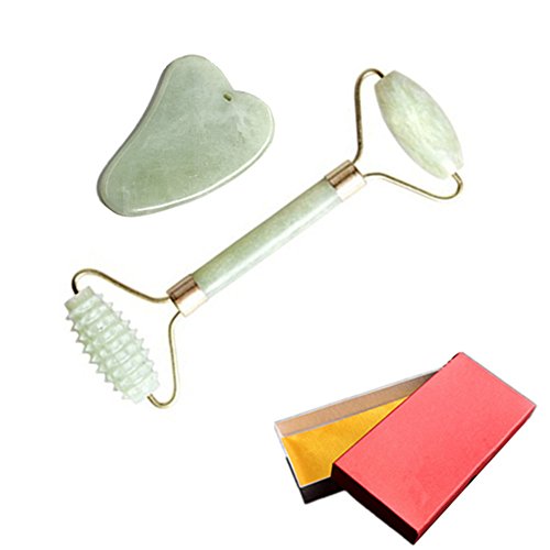 Facial Jade Roller Massager-Face Body Head Neck SPA Massager And Gua Sha