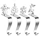 Weihnachts Kaminhaken Dekohaken, Haken für Weihnachtsstrümpfe, Schneeflocke Weihnachten Kreativ Kamin Sockenhalter, Fireplace Hook Christmas Stocking Holder Hanger für Kamin Dekoration - 4PCS