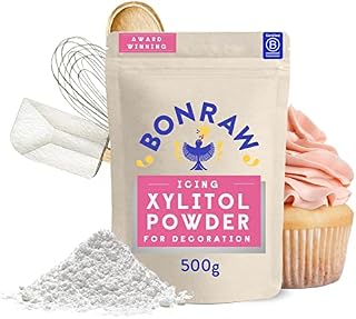 BONRAW Natural Sweetener Silver Birch Xylitol Sugar Free Icing Sugar 500g - Icing Powder For Decoration