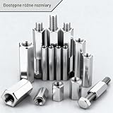 qjuwhua Nakrętki łączące M5 x 20 mm, 10 sztuk, tuleje gwintowane, ocynkowane, sześciokątne, mufy gwintowane, nakrętki dystansowe, nakrętki przedłużające do gospodarstwa domowego, sprzętu biurowego