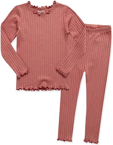 VAENAIT BABY 6M-12Y Infant Kids Toddler Junior Girls Soft Comfy Modal Tencel Shirring Sleepwear Pajamas 2pcs Set