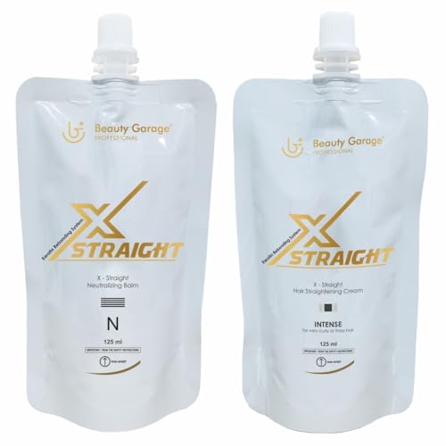 Beauty Garage X-Straight Hair Straightening Cream Set (Intense Cream + Neutralizing Cream) 125ml each