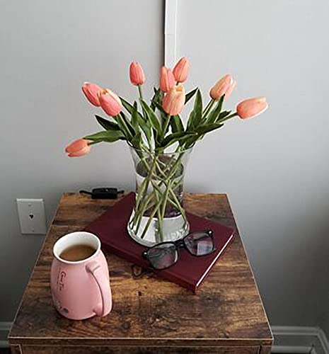 Aliersa 10-Heads Artificial Flowers Pu Mini Real Touch Tulip Bouquets (Gradient Coral) #TOP5