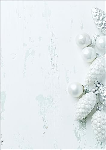 SIGEL DP132 Christmas writing paper, Christmas decorations, 21 x 29.7 cm, 90g / m², White and light gray, 100 sheets