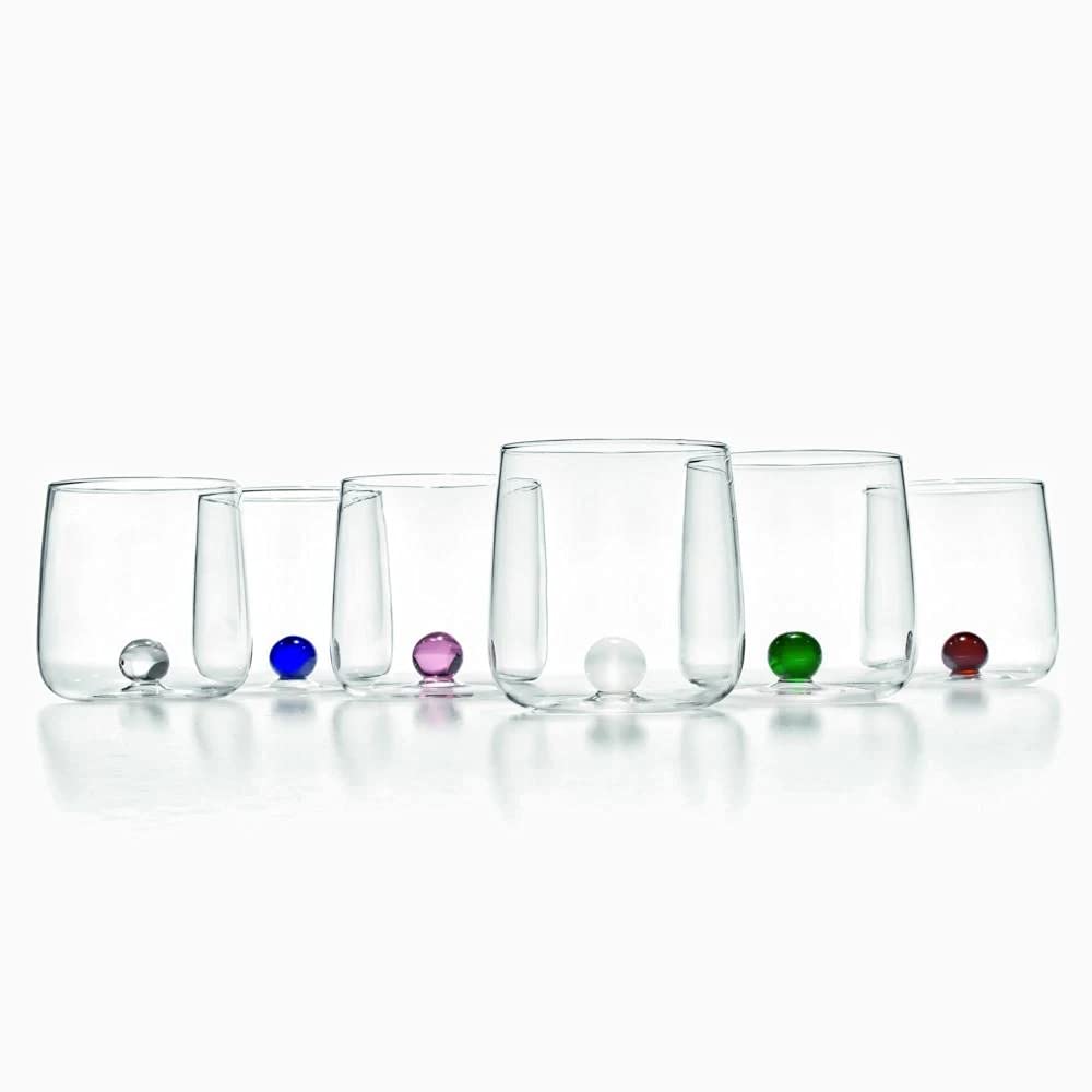 Zafferano Bilia Bicchieri Blu 44 cl Set 6 Pz in Vetro Borosilicato Fatto a Mano