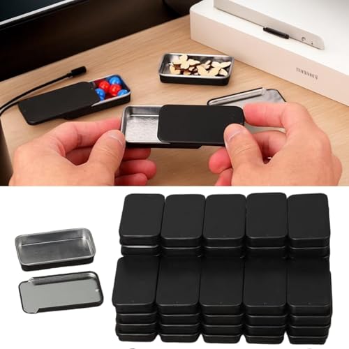 Boîte en métal réutilisable par 60 pièces, mini conteneur rectangulaire robuste