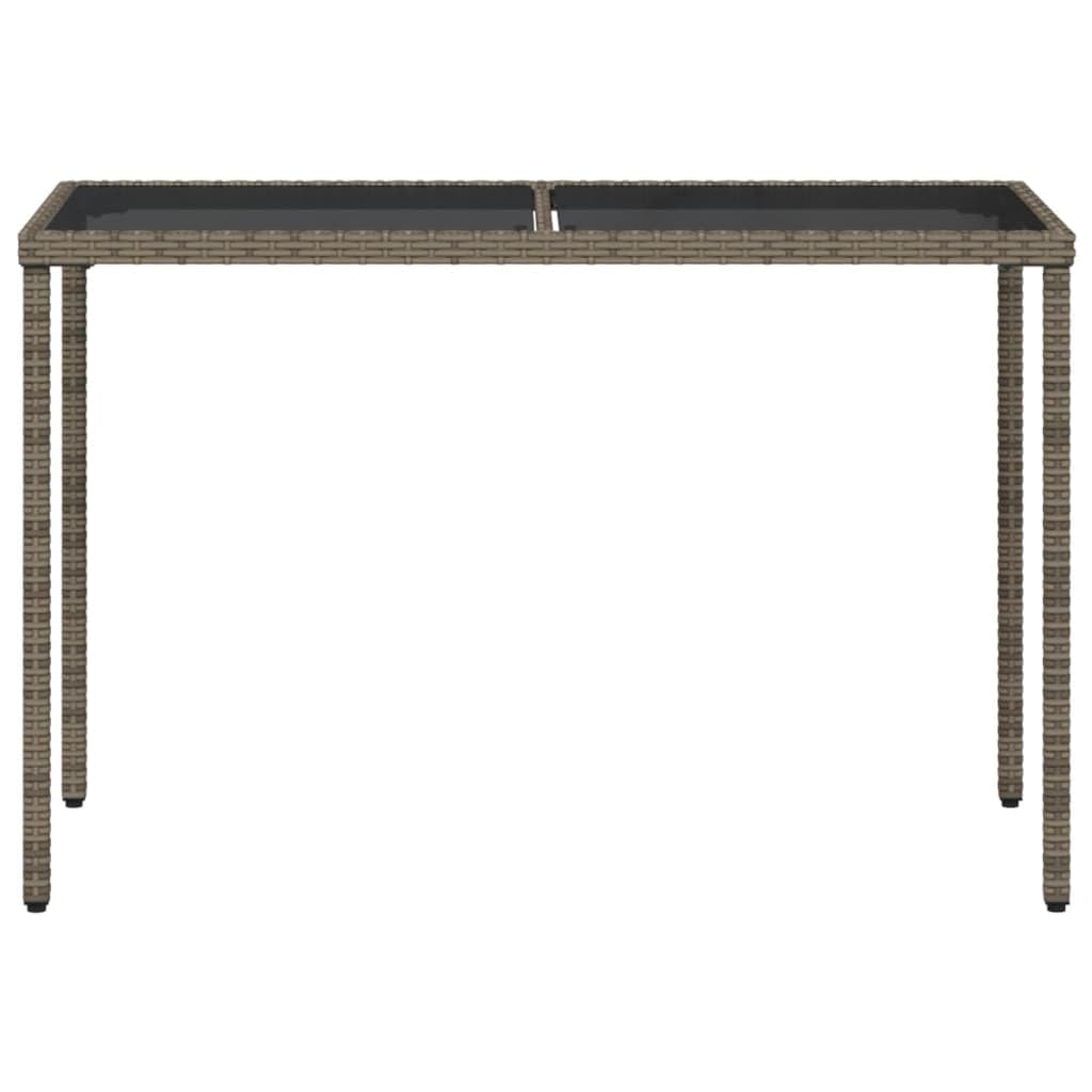 SYDE Stół ogrodowy ze szkła hartowanego rattanowego PE szary 115x54x74 cm