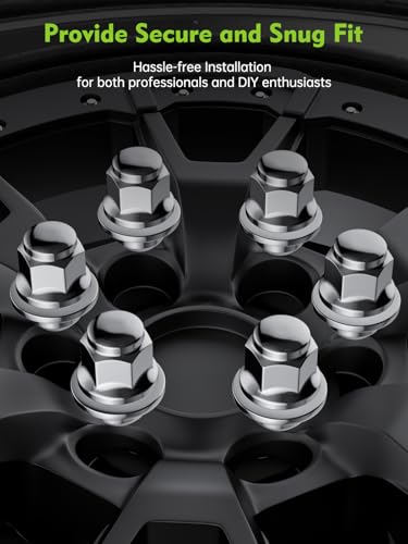 Image of AUTOPTIM 24PCS M12x1.25 OEM Lug Nuts - Replacement for Nissan Armada Frontier NP300, Xterra, Chrome Mag Flat Seat Closed End Factory Wheel Lug Nuts with Washer