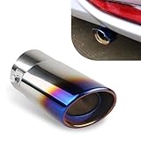 Sephile Exhaust Tailpipe, 2.4' to 3.3' Exhaust Muffler Modified Tailpipe, Bolt-on Stainless Steel High Temperature Resistant Accessories, Universal for Most Cars Trucks (Blue #Straight)