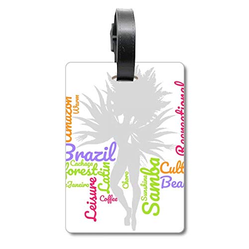 Étiquette de valise Brésil Samba Dance wordcloud pour sac à dos suspendre