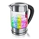Glas-Wasserkocher Arendo aus Edelstahl mit LED-Beleuchtung