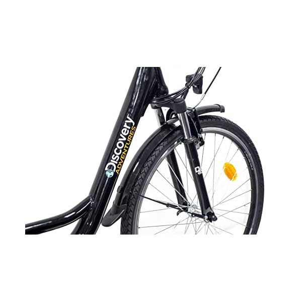 Discovery Damen E8000-26 Citybike mit 26 Zoll Rädern und Federgabel, Shimano 7 Gänge, Schwarz – Bild 7