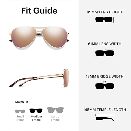 Image of SMITH Langley 2 Aviator Sunglasses - Medium Fit