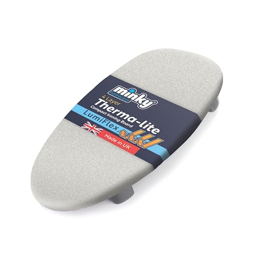 Minky Table Top Ironing Board, Therma-lite Board, LumiFlex Cover, Compact Iron Table, Non-Slip...