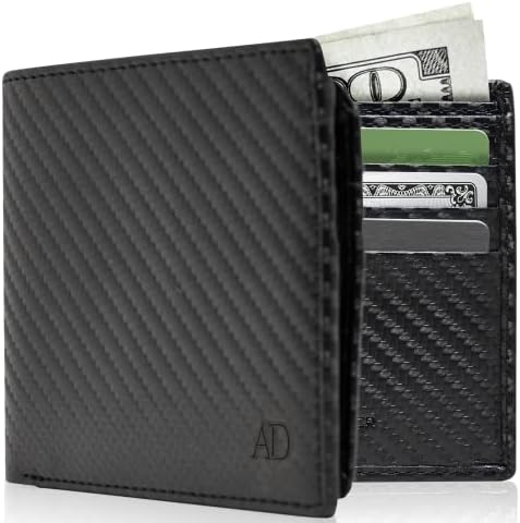 Vegan Leather Bifold Wallets For Men - Cruelty Free Non Leather Mens Wallet With ID Window RFID Gifts For Him