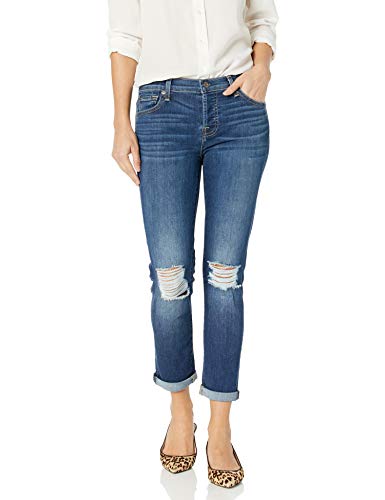 7 For All Mankind Women's Destroyed Josefina Boyfriend Mid Rise Jeans