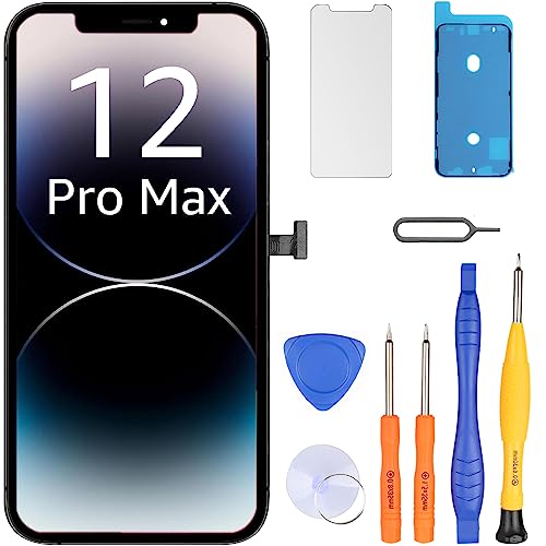 LL TRADER Pantalla de Repuesto para iPhone 12 Pro MAX de 6.7 Pulgadas, Pantalla LCD Retina FHD, digitalizador de Pantalla táctil COF con Kits de Herramientas de reparación