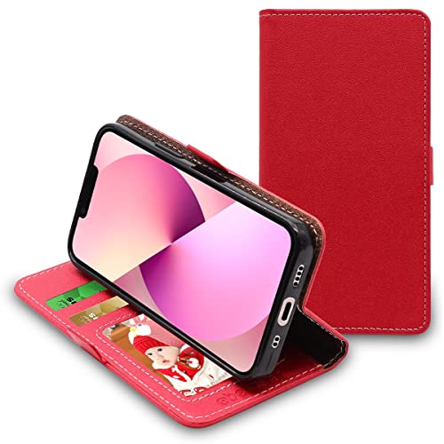 ebestStar - Cover per iPhone 14, iPhone 13 Apple, Custodia Libro Protezione Portafoglio, Pelle PU Porta Carte, Rosso