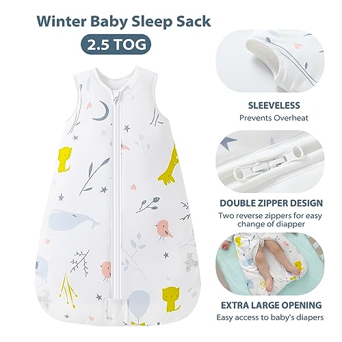 Saco de dormir Mosebears Baby Inverno Cobertor vestível com zíper bidirecional, saco de dormir de al