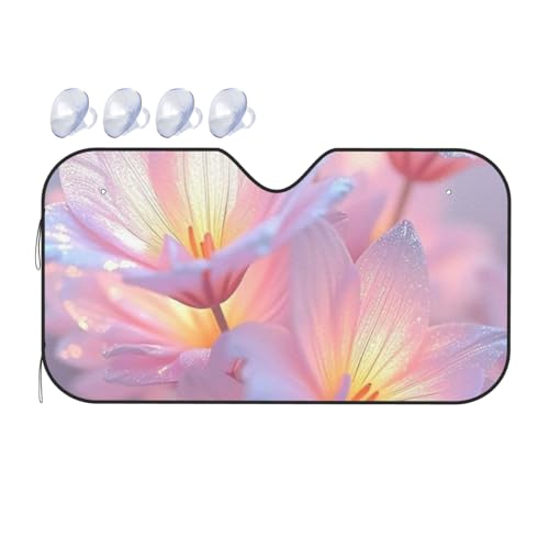 美しい花々 (11) フロント 車用サンシェード フロントカバー フロントガラス 遮光断熱 車内 吸盤 紫外線対策 日除け 夏 キャラクター グッズおしゃれ
