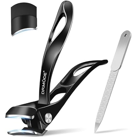 Toe Nail Clippers for Thick Nails for Seniors, Slanted Angled Head Large Toenail Clippers for Men with Wide Jaw, Heavy Duty Sharp Edgy Fingernail Clipper with Long Handle Cover