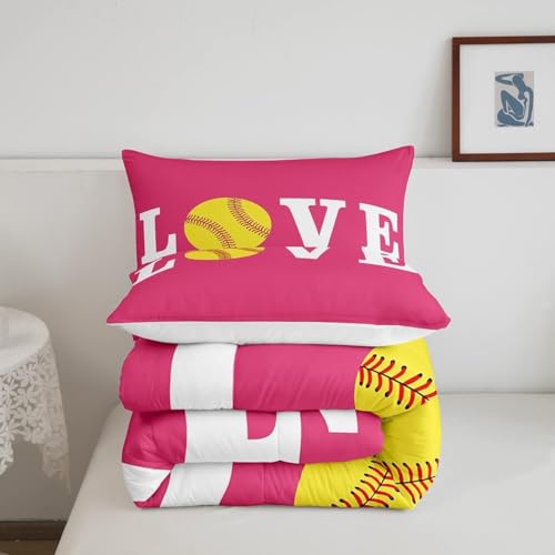 Image of Feelyou Softball Bedding Set Toddler Size for Kids Boys Girls 3Pcs