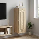 Weilusique Armadio da parete in rovere Sonoma, 33 x 34,5 x 90 cm, con maniglia in metallo, mobile multiuso per soggiorno, ufficio, corridoio, con molto spazio e pratico scomparto