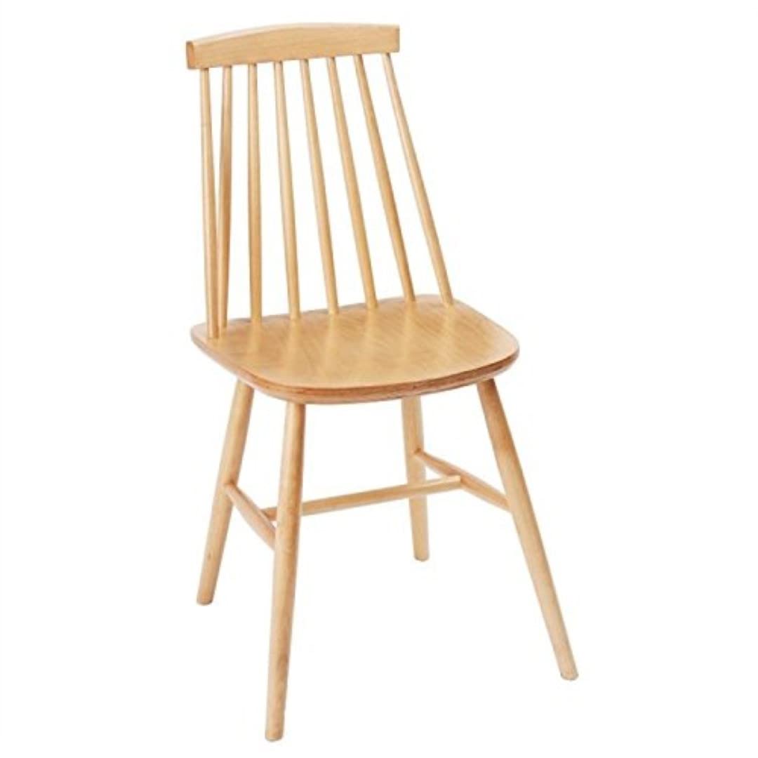 Fameg DC353 Farmhouse Angled Side chair Natural Beech (Pack of 2), Orange