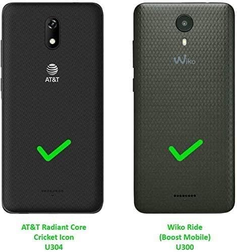 E-Began Case for BLU Wiko Ride (W-U300), Vision 2 (U304AC)/AT&T Radiant Core (U304A)/Cricket Icon with [Built-in Screen Protector], Full-Body Protective Bumper Case -Marble Design Sapphire