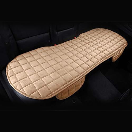 Image of Breathable Car Seat Cushion Cover Set with Memory Foam Padding & Storage Pouch - Universal Anti-Slip Front and Rear Seat Protector Mat for Cars, SUVs and Sedans (Cream Combo)