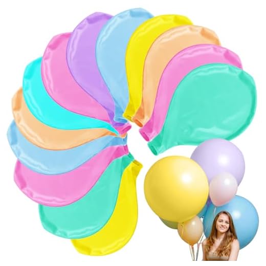 XXL Latex Ballons Macaron - 18 Pièces Grand Ballon 45cm/18 Pouces - Gonflable Géants pour Anniversaire, Mariage, Halloween, Noël, Evénements Fête Décorations