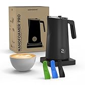 Subminimal NanoFoamer PRO, Frullino Montalatte Elettrico Senza Maniglie, Schiuma Latte Professionale per Latte Art, 3 Flussometri Inclusi, Compatibile con Tutti i Latti, Nero