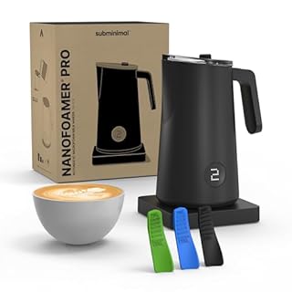 Subminimal NanoFoamer PRO, Frullino Montalatte Elettrico Senza Maniglie, Schiuma Latte Professionale per Latte Art, 3 Flussometri Inclusi, Compatibile con Tutti i Latti, Nero