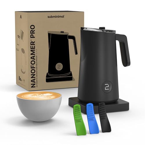 Subminimal NanoFoamer Pro Gen-2 - Máquina de leite revolucionária mãos livres de microfibra para espuma de qualidade café-café, acessórios de bar de café para leite e leite vegetal, presentes de café