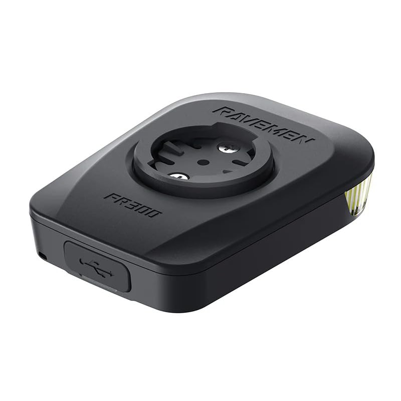 Ravemen Feu de vélo FR300 Ant+, Objectif Grand Angle avec visibilité latérale, Port de Charge et de décharge USB-C, Design résistant à l'eau IPX 6