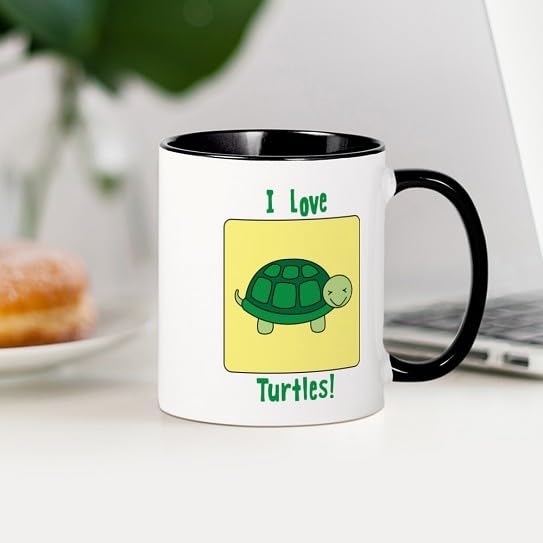 Taza de cerámica de 11 oz I Love Turtles miniatura 3