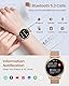 Sanorum Smartwatch Damen mit Telefonfunktion, Rund 1,27 HD Screen Armbanduhr mit 120+ Sport Pulsuhr SpO2 Schlafmonitor Menstruationszyklus IP68 Fitness Tracker Schrittzähler für iOS Android Roségold