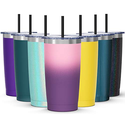 20oz Tumbler with Splash Proof Sliding Lid Bastwe Stainless Steel Vacuum Insulated Travel Mug Tumbler with Straw Double Wall Coffee Mug Thermal Cup for Hiking Camping Traveling Love-hate