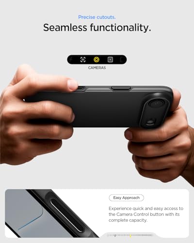 Image of Spigen Thin Fit MagFit Back Cover Case for iPhone Air, MagSafe Compatible, Slim Frame - PC+TPU | Black