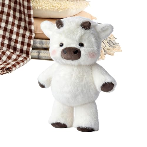 Cow Plush, Soft Stuffed Animal Pillow Doll, 17.7 Inch Toy with Short Fabric, Cushion Decorative Plush, Bedroom Accent with Cute 