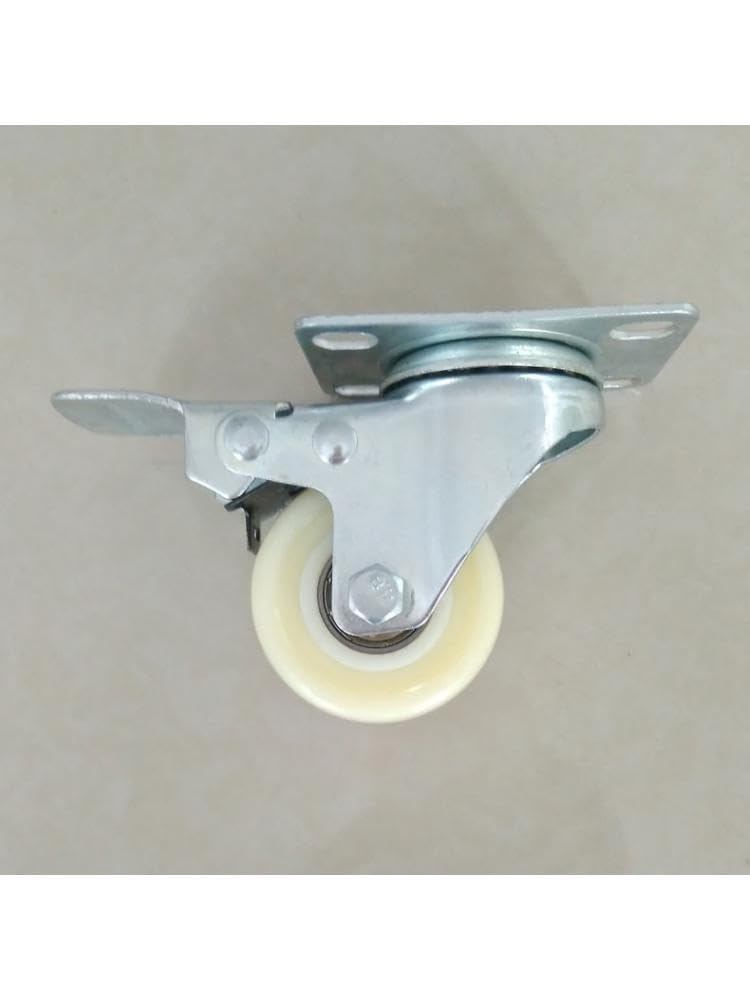 4 unids/Lote Rueda de 2 Pulgadas con Freno Doble rodamiento Rueda Blanca Resistente al Desgaste Muebles de Diamante Dorado galvanizado