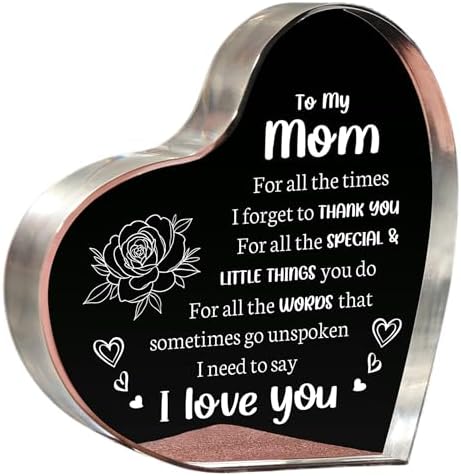 Gifts for Mom Birthday, I Love You Mom Acrylic Keepsake - Valenti...